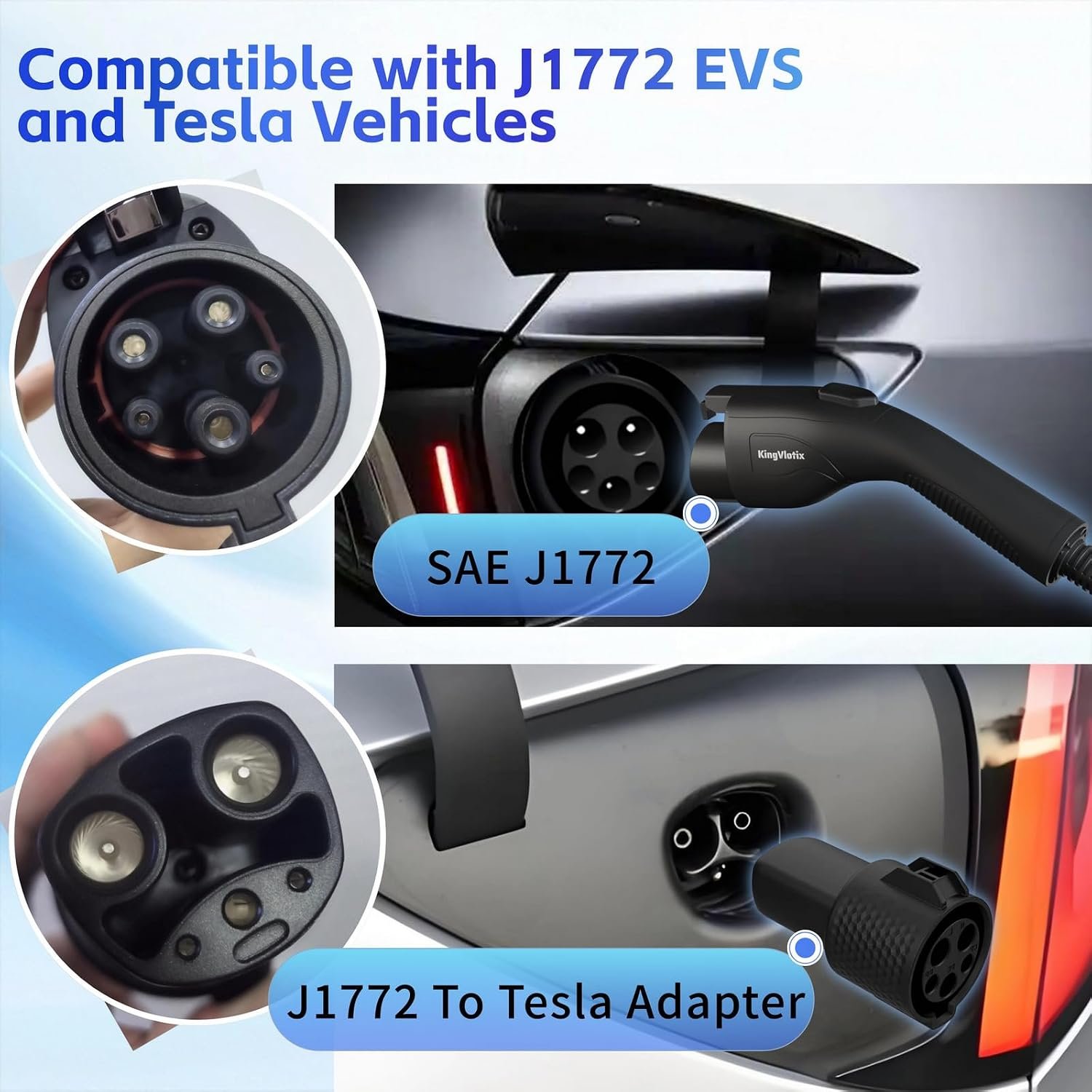 40 Amp Portable EV Charger, J1772/Tesla, NEMA 14-50, 25FT | 40A at 240V or 13A at 120V; for J1772 EVs and Tesla vehicles; includes NEMA 5-15 and NACS adapters; 25FT cable - Image 6