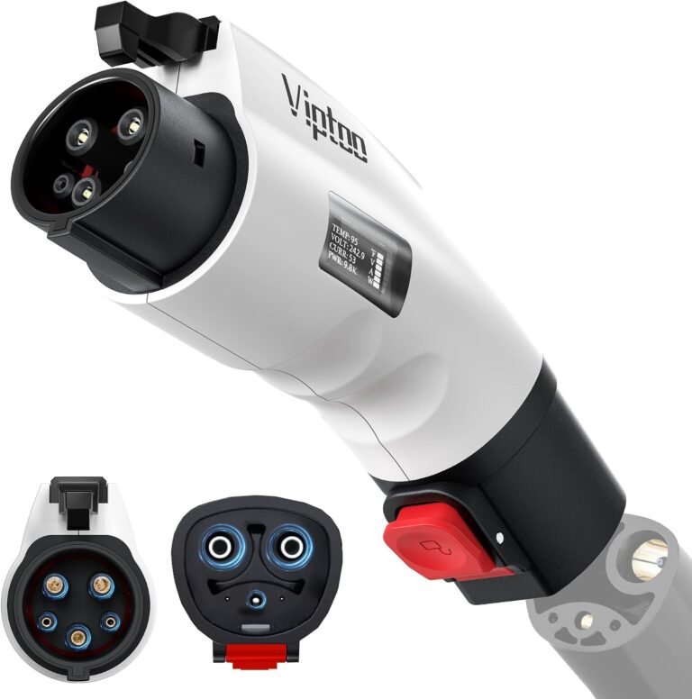 Tesla NACS to J1772 Adapter, 60A 250V, Digital Display, UL 2252 Tested | For J1772 EVs; 60A/250V Level 2; Works with Tesla Mobile/Wall Connectors and Destination Chargers; Dual lock