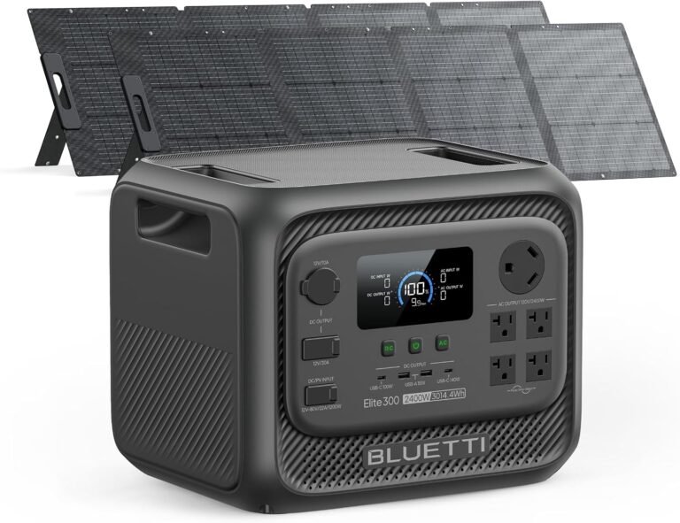 BLUETTI Solar Generator Elite 300 & 2x200W Solar Panel 3014.4Wh LFP Battery | w/ 2400W AC Outlets (4800W Surge), Smallest 3kWh, Portable Power Station for RV, Home Backup, w/ TT-30 RV Port & 12V/30A DC