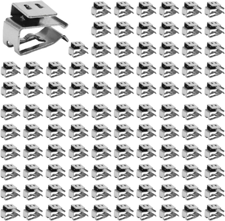 Fenteer Wire Clips Easy Installation Secure Pv Cable Clamps 90-Degree Double Wire Clip for Pv Module Cables Management, 100 Pieces