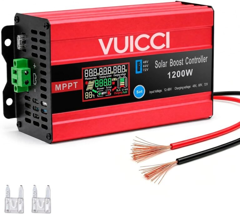 30A Boost MPPT Solar Charge Controller 1200W,48V/60V/72V Step-Up,Max 15A for Lead-Acid & LiFePO4, 99% Tracking 98% Efficiency,Solar Panel Charge Controller for RV Golf Cart Off-Grid PV Panels