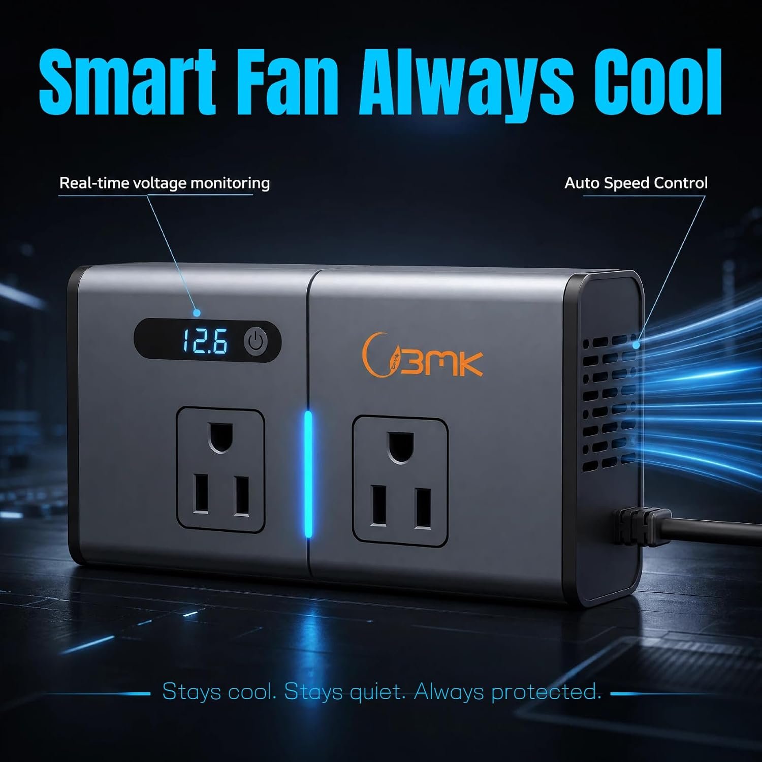 200W 7-in-1 Car Power Inverter DC 12V to 110V AC with Dual PD 36W USB-C & QC 3.0 30W, 2 AC Outlet Car Plug Adapter, LED Voltage Display, Quiet Cooling Fan for Laptop Road Trip Camping - Image 6