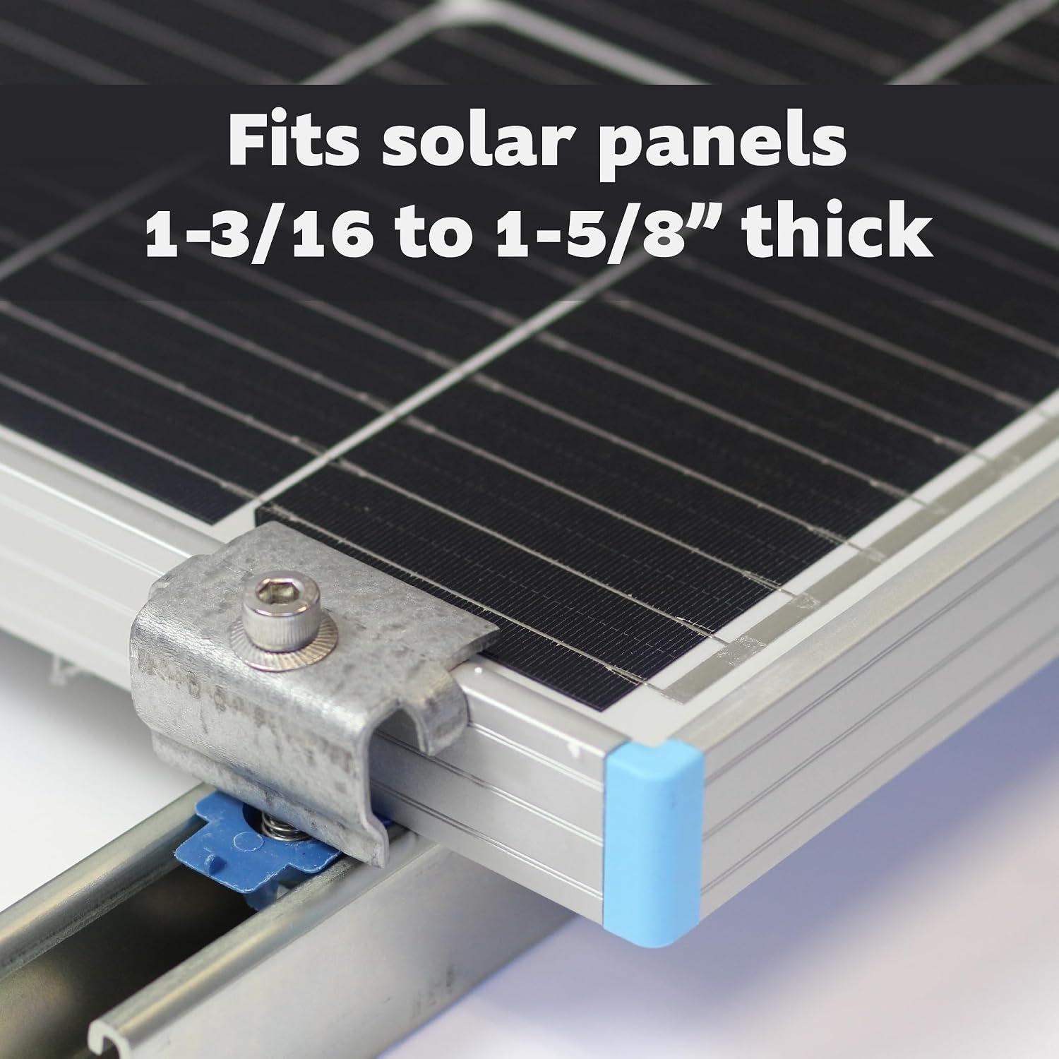SPEC158-5PK Solar Panel End Clamps for 1-5/8 in. Steel Strut Channel, Solar Panel Kit with End Clamps and Cone Nuts for Mounting Solar Panels, Pack of 5 - Image 5