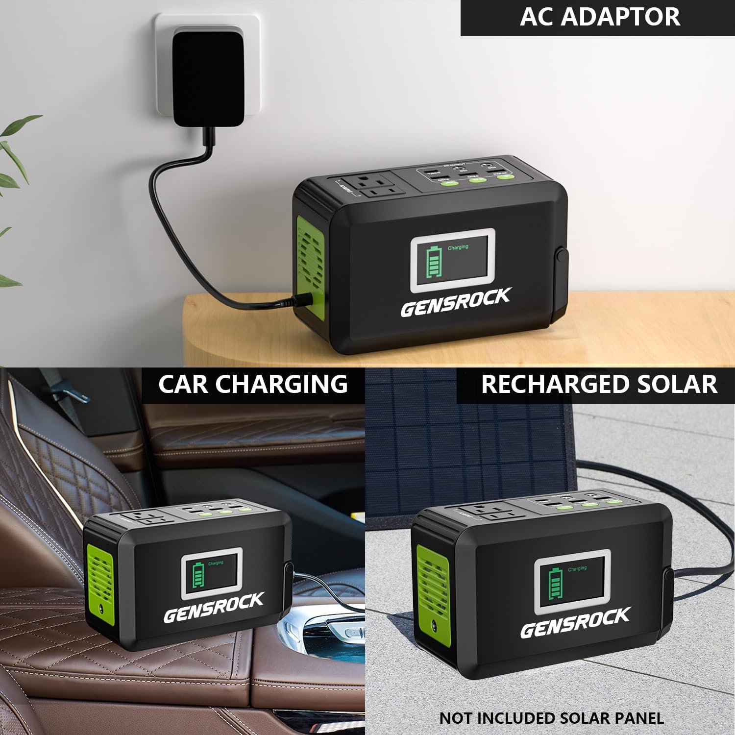 GENSROCK Portable Power Bank, 24,000mAh Portable Laptop Charger | 150W Peak AC Outlet, 8-Port Compatible with iPhone Series, MacBook, Dell, Samsung for Outdoor Camping Home Office Emergency. - Image 7