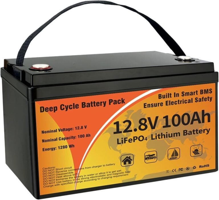 12V 100Ah LiFePO4 Battery, 1280Wh Lithium Battery Group 31 Smart 100A BMS, 15000+ Deep Cycles 10-Year Lifespan Low Temp Protection Lightweight Max 4P4S 1280Wh for Trolling Motor, RVs, Marine, Off-Grid