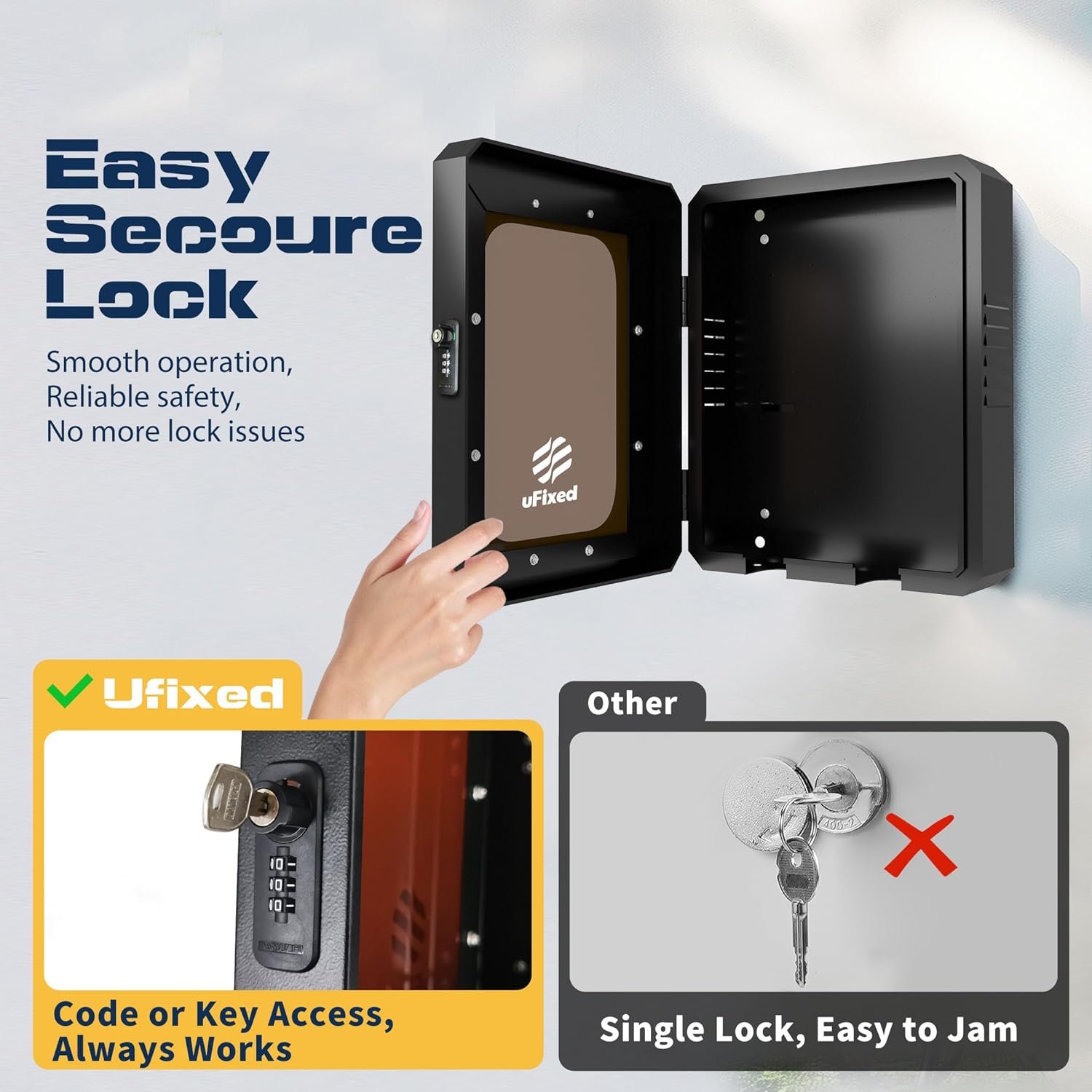 Outdoor EV Charger Enclosure with Lock, Weatherproof Metal Wall Box for Tesla Wall Connector and ChargePoint Charger, Visible Window, Easy Installation, Black - Image 8