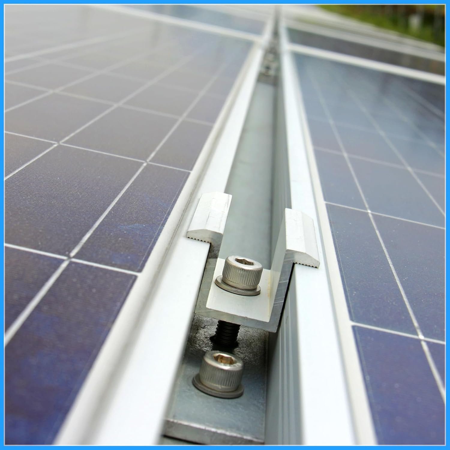 Zhengmy 100 Pack Solar Panel Mid Clamps 1.06 Inch Solar Panel Bracket Aluminium Mounting Accessories Aluminum Solar Mid Clamp for Solar Panel Mounting Solar Panel Mid Clamp - Image 5