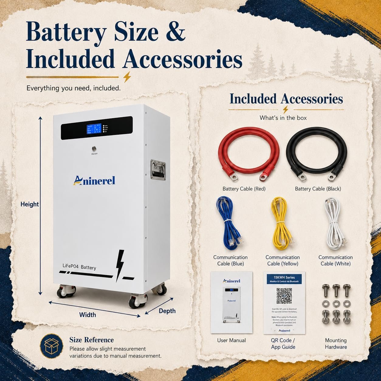 15kWh 51.2V 314Ah LiFePO4 Battery, 48V Solar Lithium Battery with 200A BMS, CAN/RS485, LCD Display, Grade A Cells, Deep Cycle Power Storage for Home Backup, Off-Grid Solar System, RV - Image 8