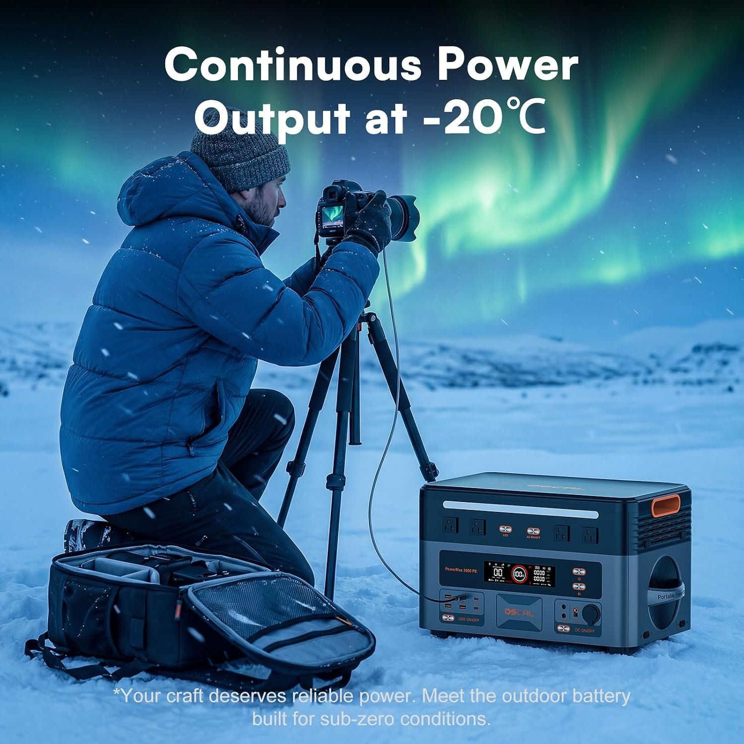 OSCAL 3600W Portable Power Station PowerMax 3600 PE with 200W Solar Panel - Image 8