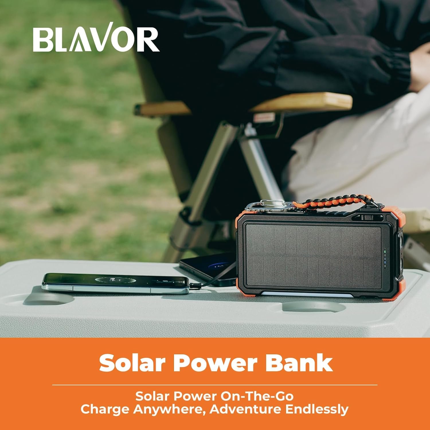 BLAVOR Solar Power Bank 20000mAh Built-in Cables, Wireless Charger for Phones & Apple Watch, 20W Fast Charging Battery Pack with USB C, Flashlight, Solar Charger for iPhone, iPad, iWatch, Samsung - Image 7