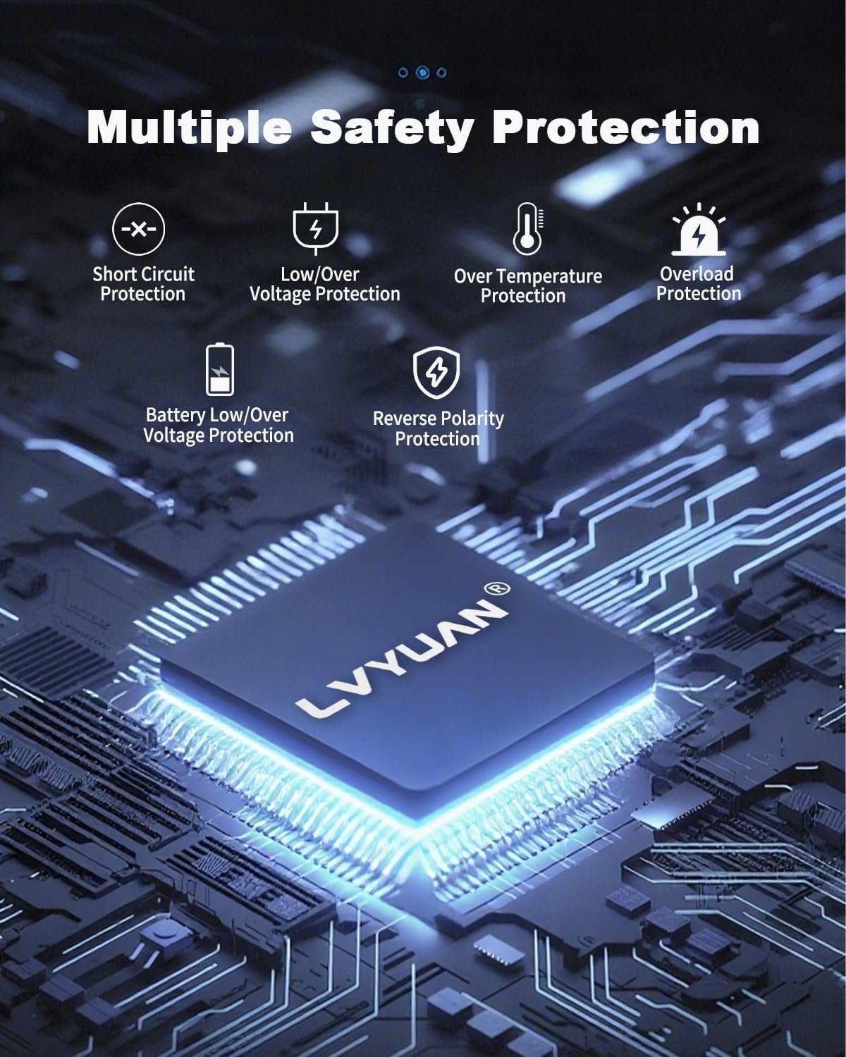LVYUAN 3000 Watt Power Inverter 12V to 110V 120V DC to AC Converter for Home RV Vehicle Outdoor Camping Car Power Inverter with 4 AC Outlets, LCD Display, USB Charge Port, Remote Control - Image 7