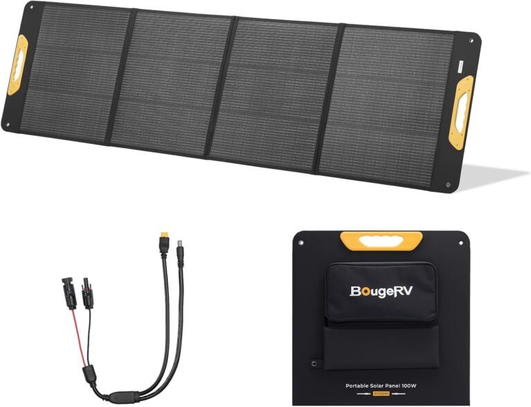 BougeRV 200W Portable Solar Panel, N-Type Foldable Solar Charger Fiberglass | 200W Solar Panel, Fiberglass Layer, Foldable Charging Design, 25% High Efficiency, IP65 Protection for Camping RV, Off-Grid