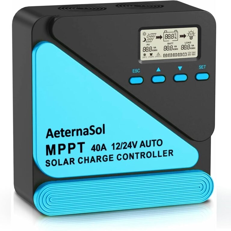 40A Solar Charge Controller, 12V/24V MPPT Controller for RV, Boat, Cabin | MAX 100V PV Input | Efficient MPPT Controller | 12V/24V Auto-Detection | Adjustable LCD with Timer | Dual USB Ports