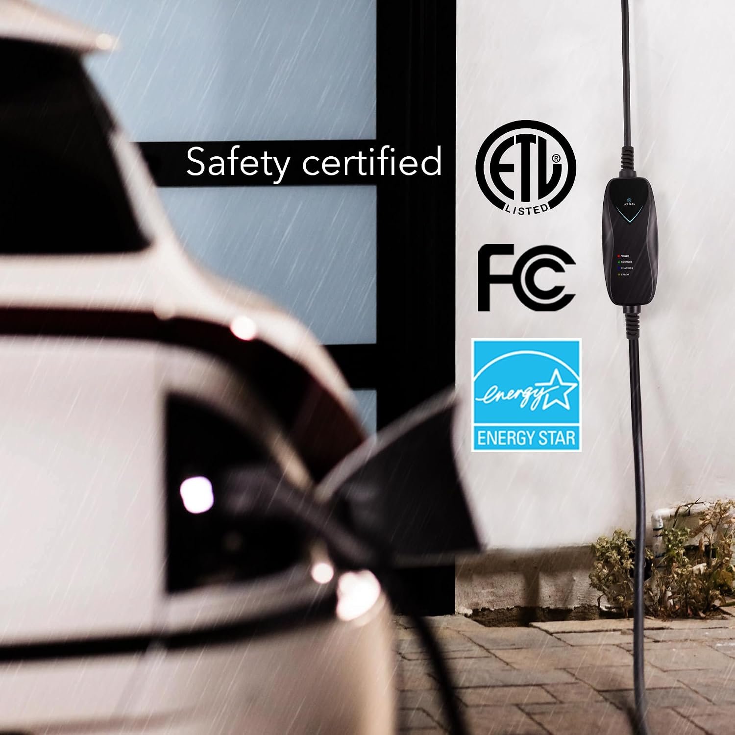 Lectron Level 1 EV Charger - ETL Certified, 110V, 15 Amp, 16 ft Extension Cord & J1772 Cable - Portable Electric Car Charger for J1772 EVs with NEMA 5-15 Plug - Image 4