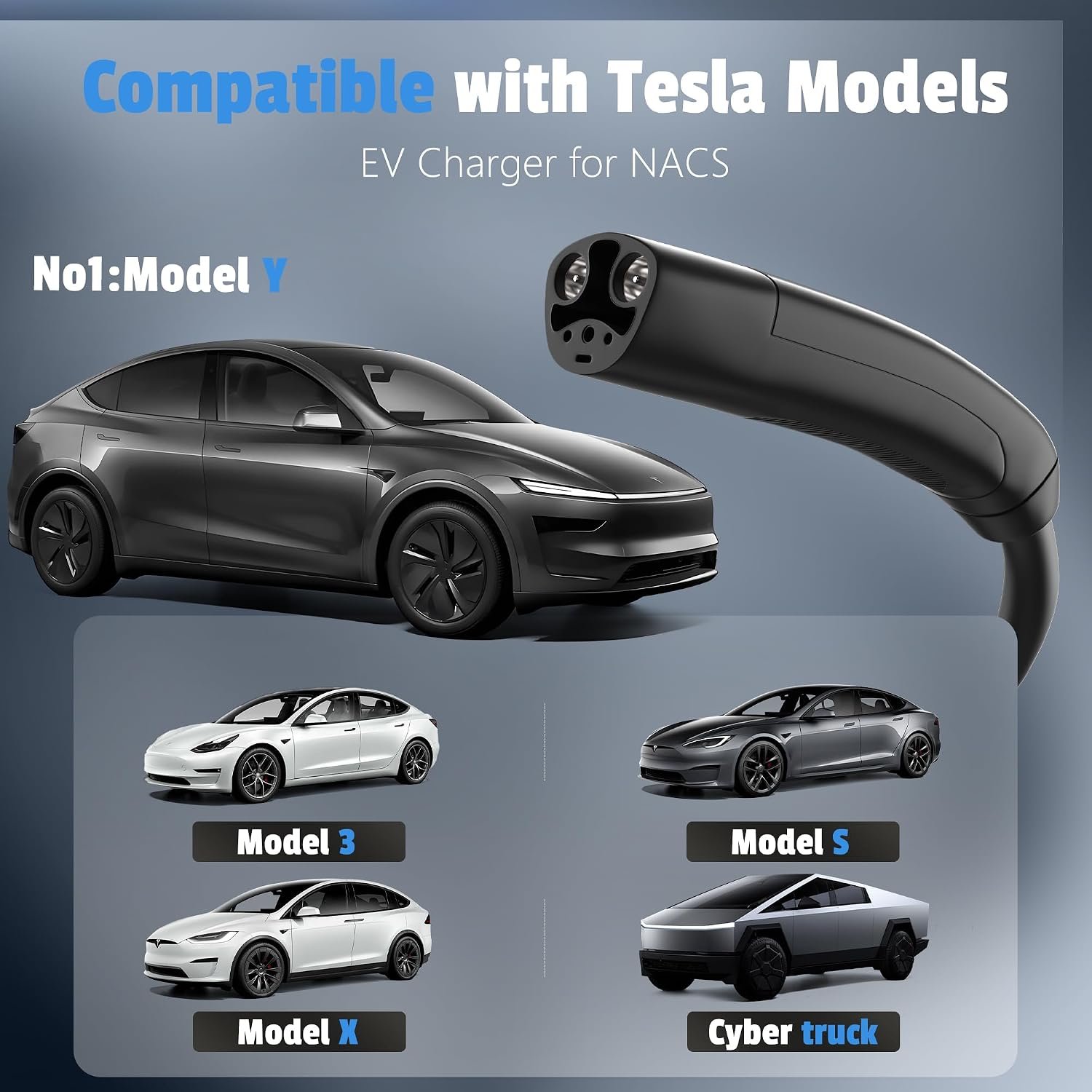 Level 2 EV Charger for Tesla, 40 Amp, 240V Portable Electric Car Charger | 27ft UL Listed Cable, NEMA 14-50 Plug, Adjustable Current & Delay Timer, App Control, Compatible with All Tesla Model 3/Y/S/X - Image 7