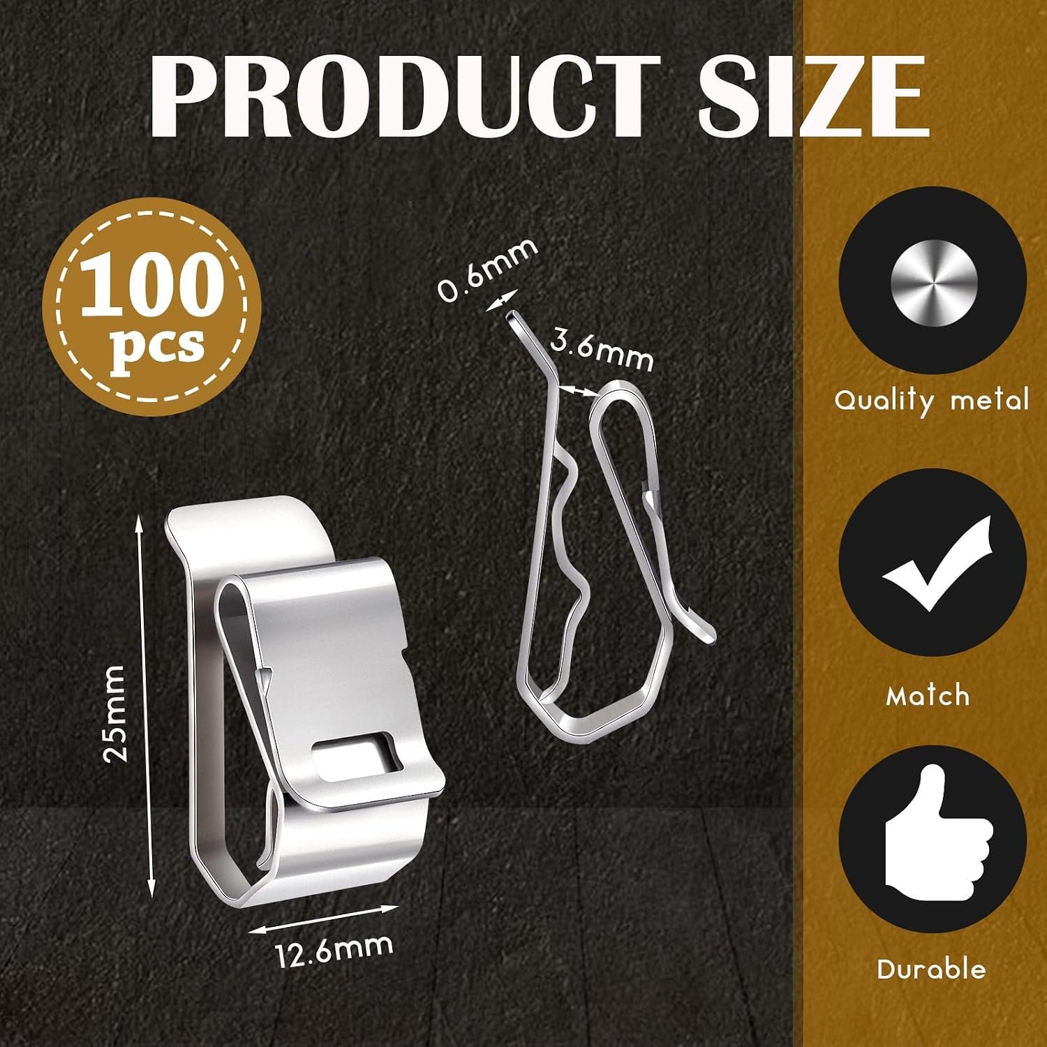 100 Pcs Stainless Steel Solar Wire Clip Metal Trailer S Clip Cable Clips Electrical Cord Management Solar Panel Wire Clips for Pv Wiring Boat Cable Boat Trailer (0.2 to 0.3 Inch) - Image 2