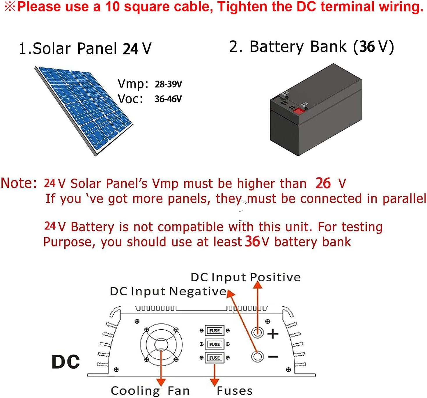 Y&H 1000W Grid Tie Inverter Stackable MPPT Pure Sine Wave DC30-45V Solar Input AC90-140V Output for 24V 30V 36V PV Panel - Image 4