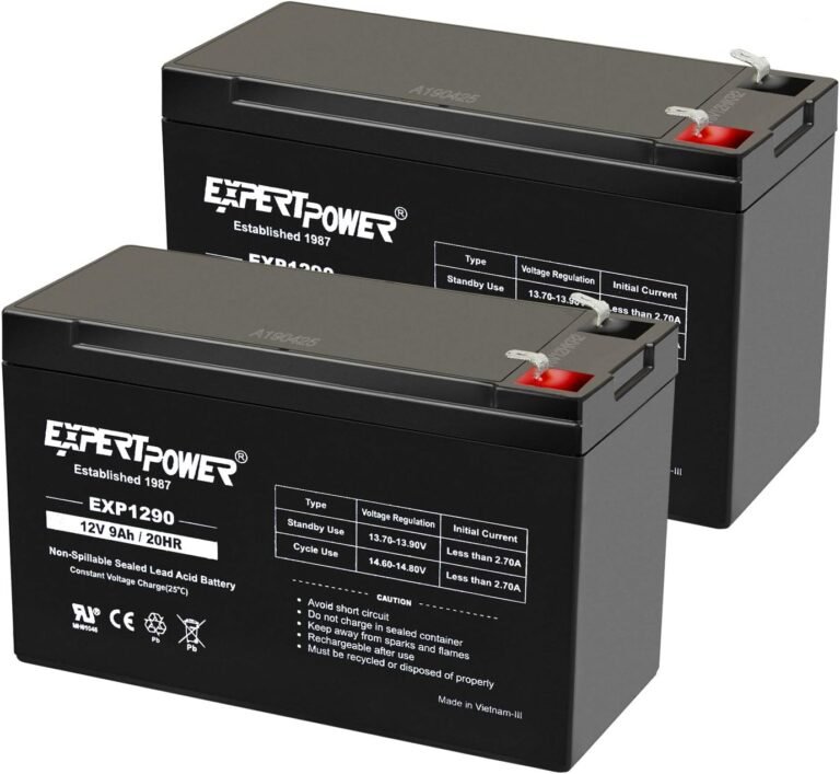 ExpertPower EXP1290, 2 Pack 12V 9AH SLA AGM Rechargeable 12V Battery Backup | 12 Volt Batteries for Alarm, Speaker, Ride on Toys, APC Backup UPS Battery Replacement, Replaces UB1290, F2 Terminals