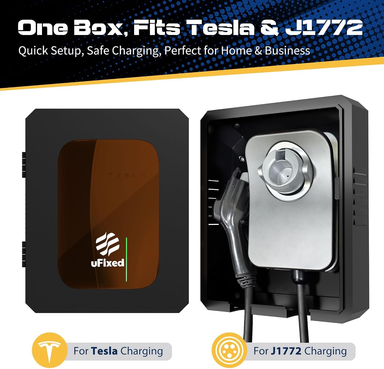 Outdoor EV Charger Enclosure with Lock, Weatherproof Metal Wall Box for Tesla Wall Connector and ChargePoint Charger, Visible Window, Easy Installation, Black - Image 5