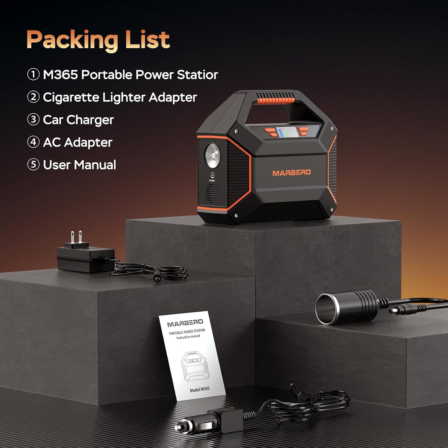 MARBERO Portable Power Station 155Wh, 100W Portable Generator 42,000mAh | Power Station with 6 Outputs, 2x 110V AC Outlet, LED Flashlight Lightweight for Camping, Home Blackout, Outdoor, RV Travel - Image 8
