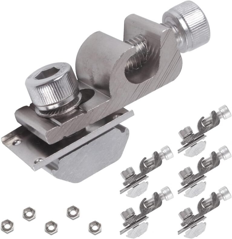 5Sets Solar Panel Grounding Lugs Solar Mounting System Metal Grounding Clips PV Grounding Clip Cable Solar Panel Clamps for Bare Wire and Pipe