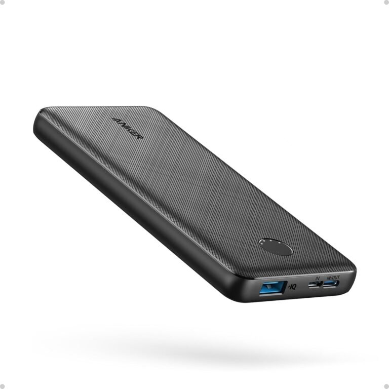 Anker Power Bank, 10,000mAh Portable Charger, PowerIQ USB-C Battery Pack | 5V / 3A High-Speed Charging, for iPhone, iPad, and More, Ultra-Compact Travel-Ready Design (Black)