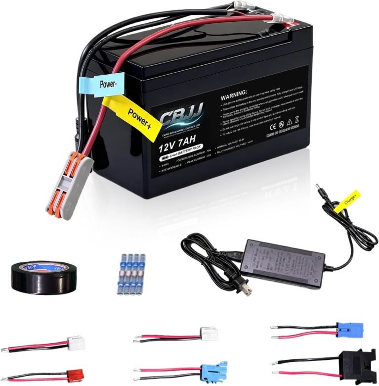 12V 7Ah Battery -Rechargeable 12V Battery for Ride-On Toys, Alarm System, UPS, EPS, Feeder, Exit Sign, Small 12 Volt Battery for Kids Car, Lead Acid Upgraded Battery