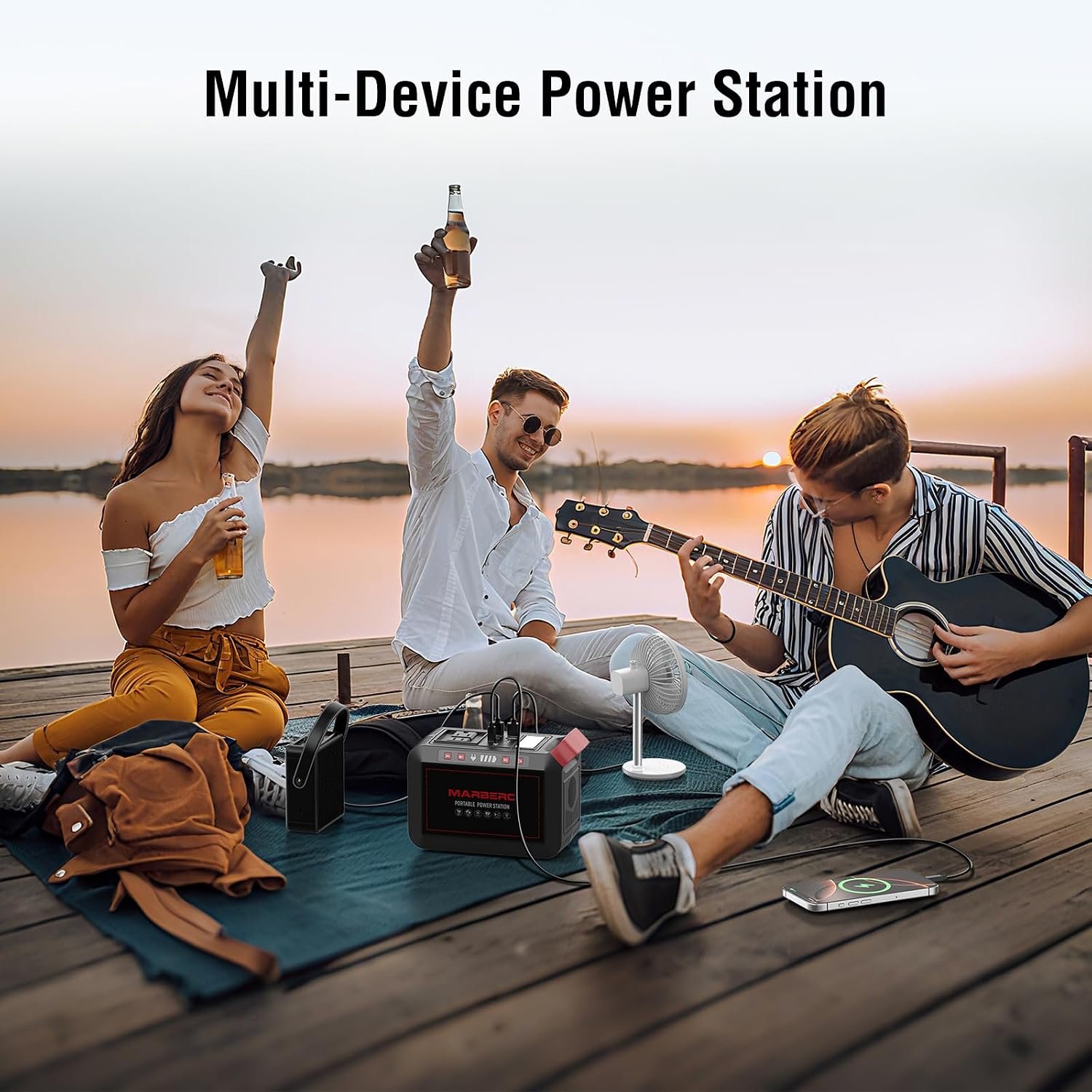 MARBERO 237Wh Solar Generator with Solar Panel Included Portable Power Station 300W Pure Sine Wave with Foldable Solar Panel 60W Set for Camping Outdoor Hiking Fishing Emergency | Solar Powered Generator 375W Surge Portable Power Station Pure Sine Wave 110V for Camping Outdoor Fishing Home Emergency CPAP - Image 7