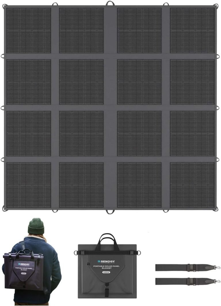 Renogy 400W Portable Solar Panel for Power Stations, 25% High Efficiency | N-Type 400 Watt Solar Panel Blanket, Backpack-Size Foldable Design Use Less Space, for Camping, RV, Pickup, And Marine