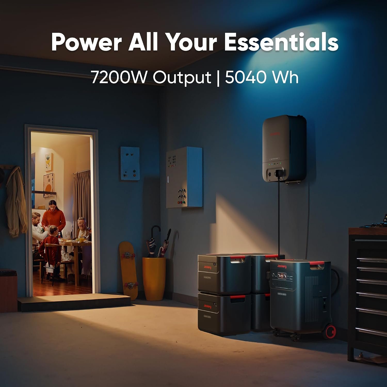 Jackery Solar Generator 5000 Plus and 500W Panels, 5040Wh, 7200W Output | LiFePO4, 120V/240V Output, for Home Battery Backup, Power Outages - Image 2
