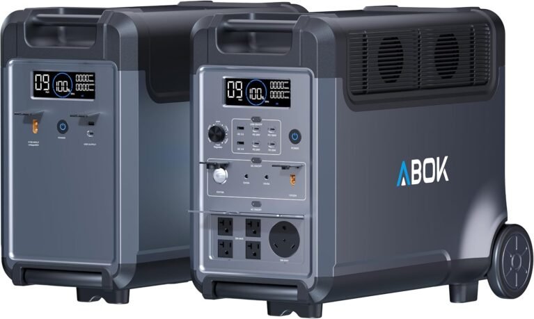 ABOK Ark3600 Portable Power Station with Extra Battery, up to 11520Wh | 3840Wh LiFePO4 Battery, 3H Fast Charge, 3600W Solar Generator for Home Backup, Hurricane, Camping, RV
