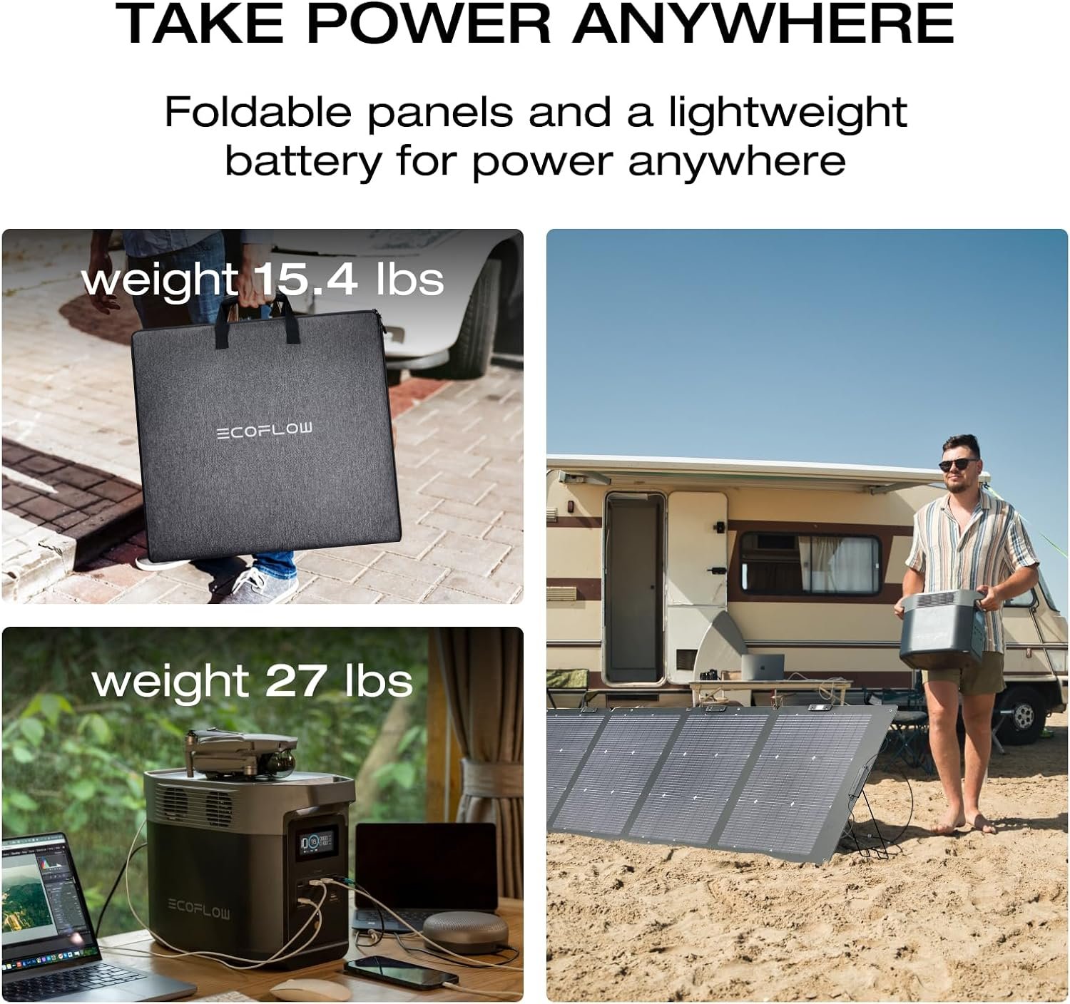 EF ECOFLOW Solar Generator Delta 2 with 220W Solar Panel, 1024Wh 1800W | LFP(LiFePO4) Battery, 1800W AC/100W USB-C Output, Fast Charging Portable Power Station for Home Backup Power, Camping & RVs - Image 4