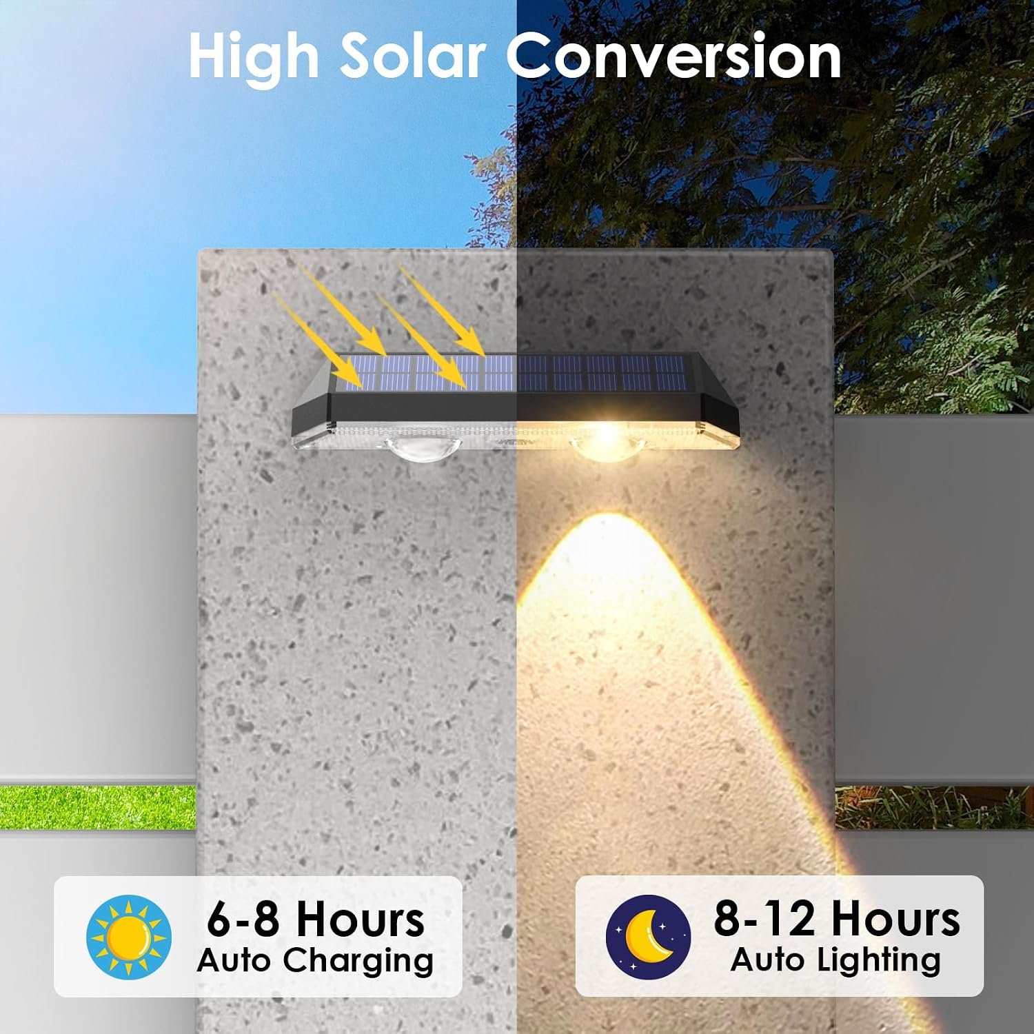 Solar Fence Lights Outdoor, 2700/4000/6000K 3 Mode, 8-12H, Black, 8 Pack | IP65 Waterproof, Fence Lights Solar Powered for Outside, Backyard, Railing, Step, Patio,Wall and Home Improvement - Image 5