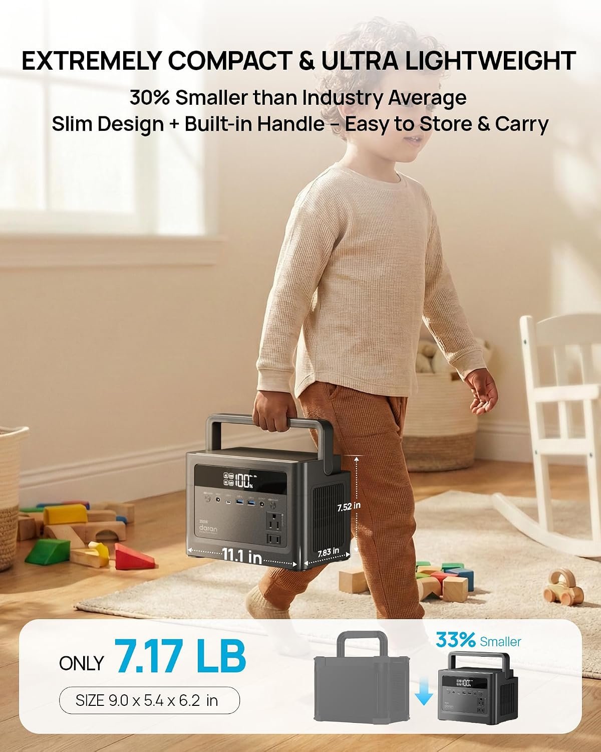 2026 Portable Power Station 700W Surge, 288Wh LiFePO4 Battery Backup, Power Bank with AC Outlet 350W/110V, Solar Generator Fast Charging for Camping Essentials, Hurricane Emergency, Home, Road Trips - Image 4