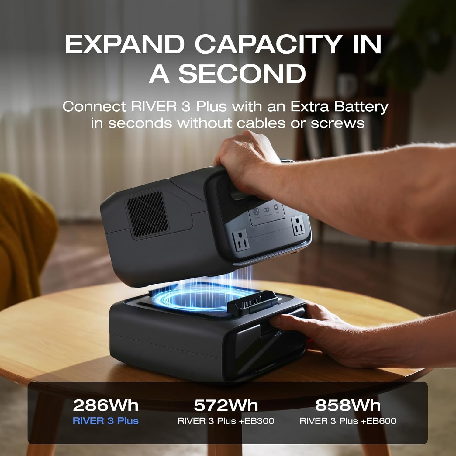 EF ECOFLOW Solar Generator RIVER 3 Plus & 110W Solar Panel, 286Wh 760W | 3 Up to 1200W AC Outlets, - Image 9