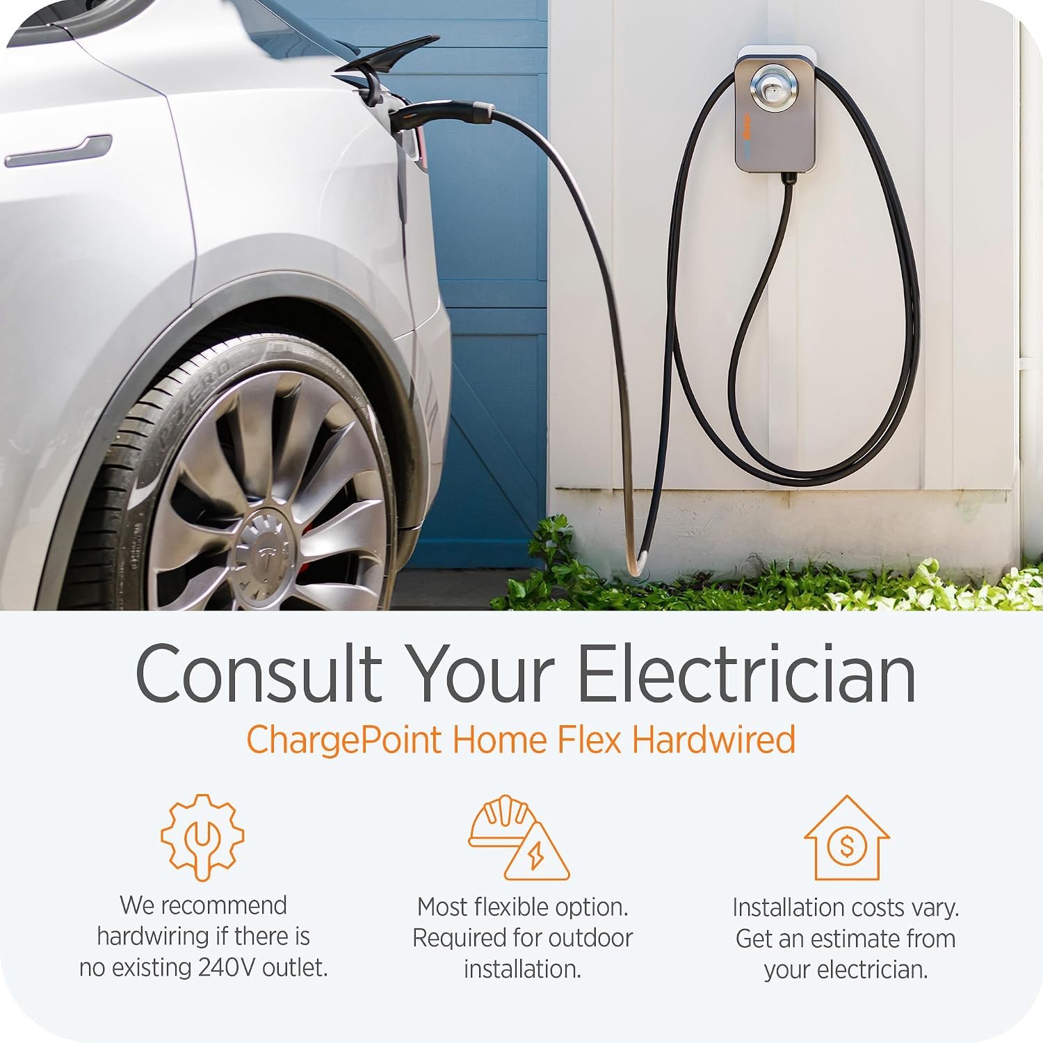 ChargePoint HomeFlex Level 2 EV Charger, Hardwired NACS Charging Station – Tesla Compatible, Fast Charge Solution for Electric Vehicles | Tesla Compatible, Fast Charge Solution for Electric Vehicles - Image 5