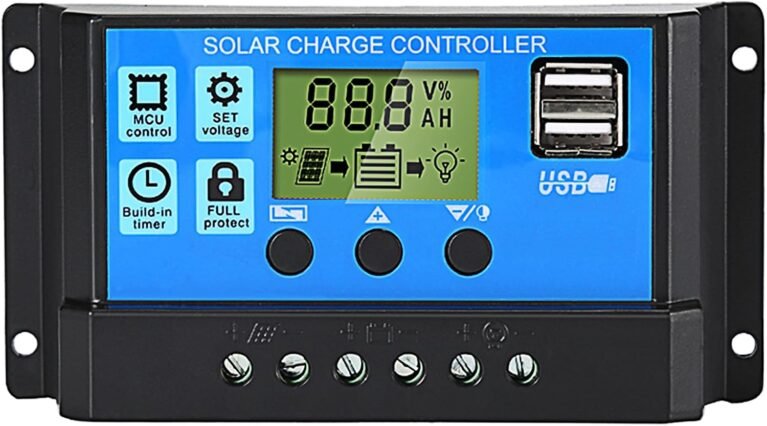 30A Solar Charge Controller 12V/24V Solar Panel Intelligent Regulator | Dual USB Port with LCD Display, PWM Auto Parameter Adjustable, Timer Setting, Multiple Load Control Modes
