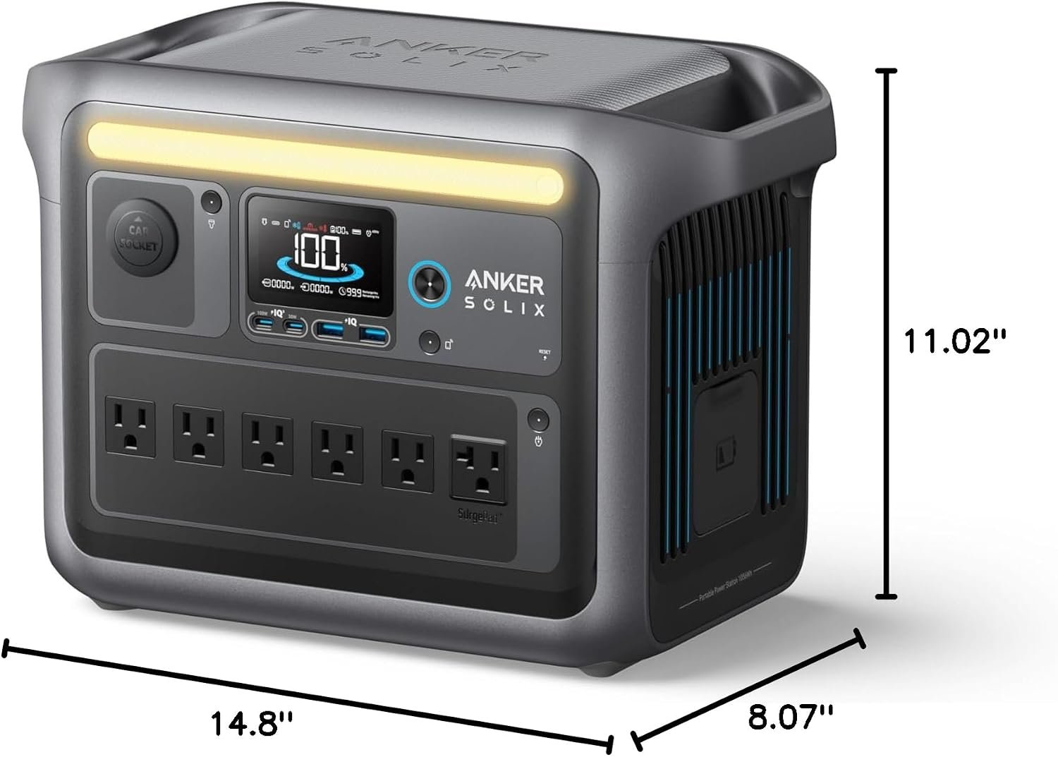 Anker SOLIX C1000 Portable Power Station, 1800W (Peak 2400W) Solar Generator, Full Charge in 58 Min, 1056wh LiFePO4 Battery for Home Backup, Power Outages, and Outdoor Camping (Optional Solar Panel) - Image 8