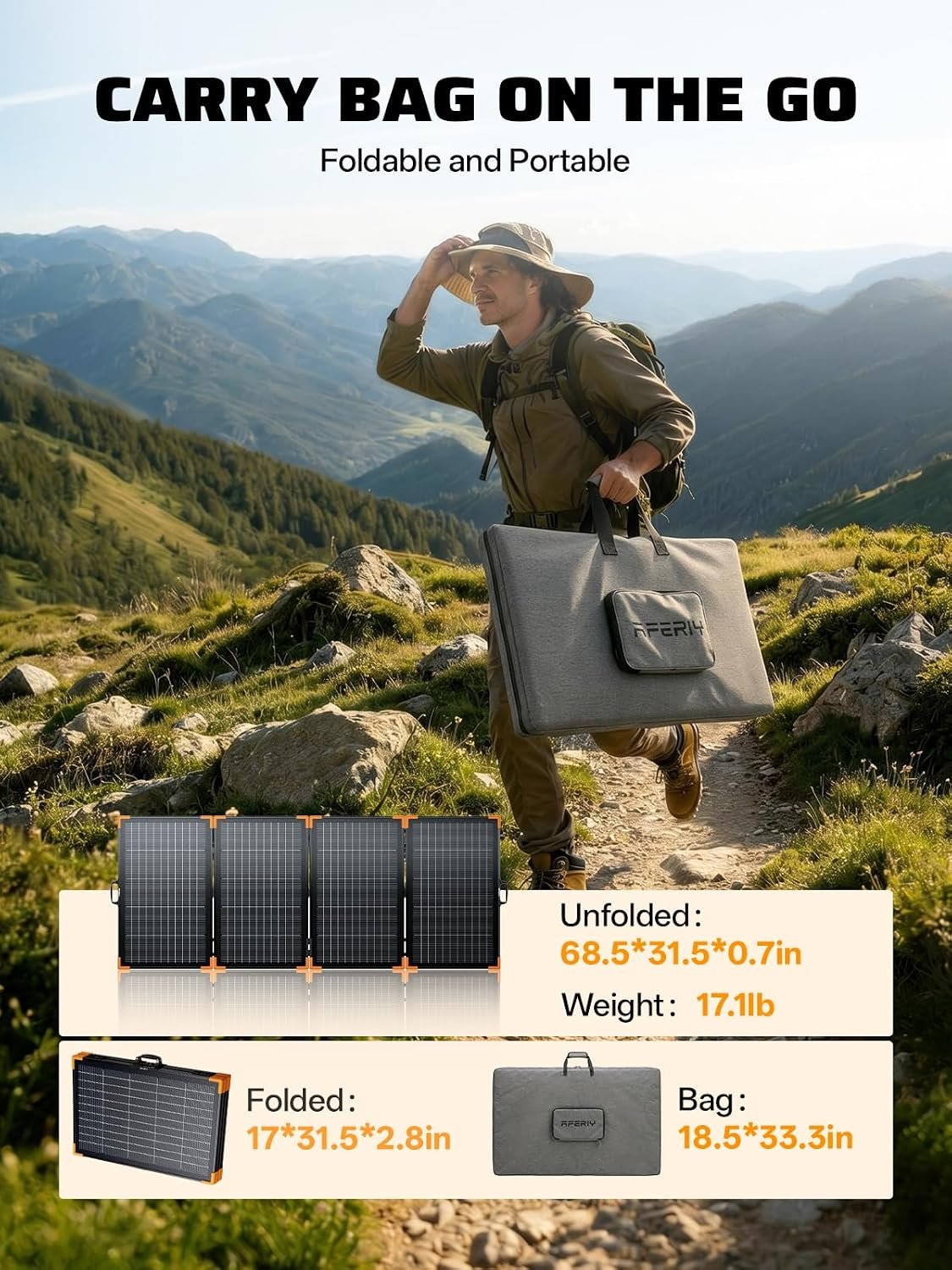 AFERIY P280 Portable Power Station 2800W with 200W Bifacial Solar Panel | Bifacial Solar,Over-rated Power,Up to 25% Efficiency N-type Solar Cell,Solar Generator with Panels Included for Camping & RVs - Image 8
