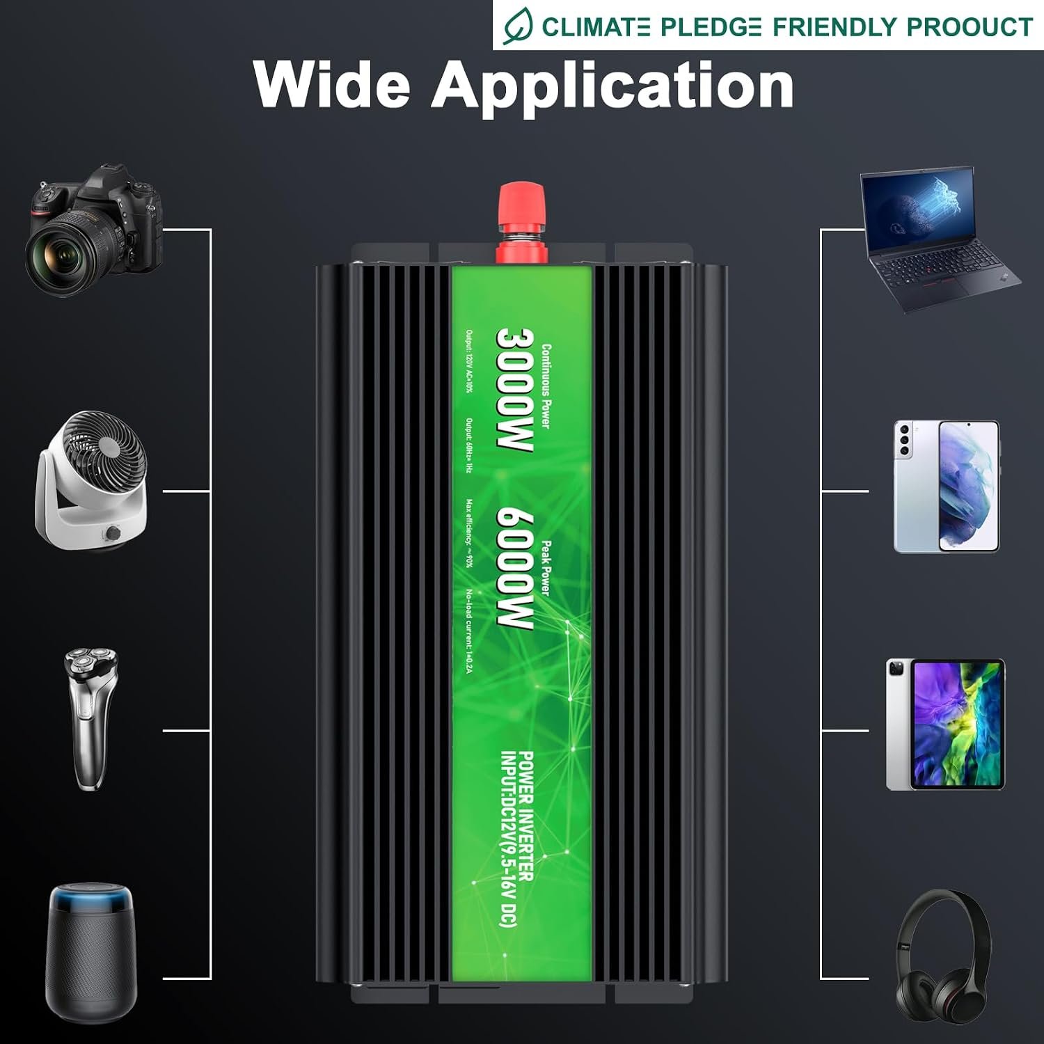 3000W Power Inverter 12V DC to 110V/120V AC Converter, 6000W Peak RV Use | LCD Display & Remote Control, Dual AC Outlets,3.4A USB Port for RV, Truck, Solar System, Emergency Backup, Camping,Off-Grid - Image 7