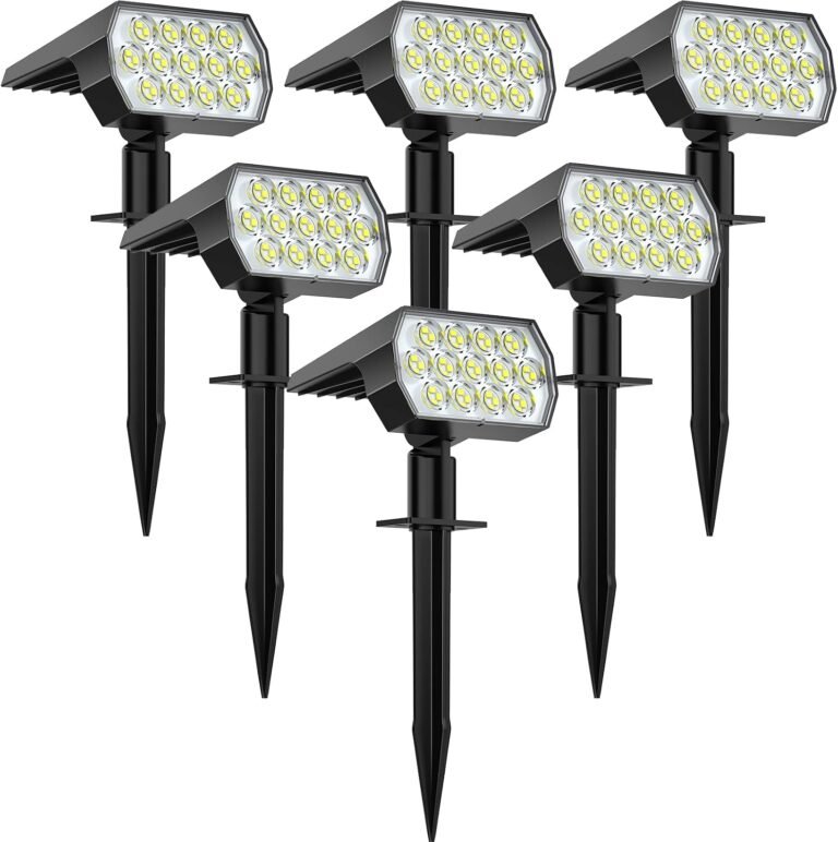 WELALO Solar Light Outdoor, IP68 Waterproof, Cool White, 6 Pack | 65LED, 3 Lighting Modes, 6 Pack Solar Spot light for Outside Yard Garden Pathway Landscape Walkway Driveway Garage House Tree