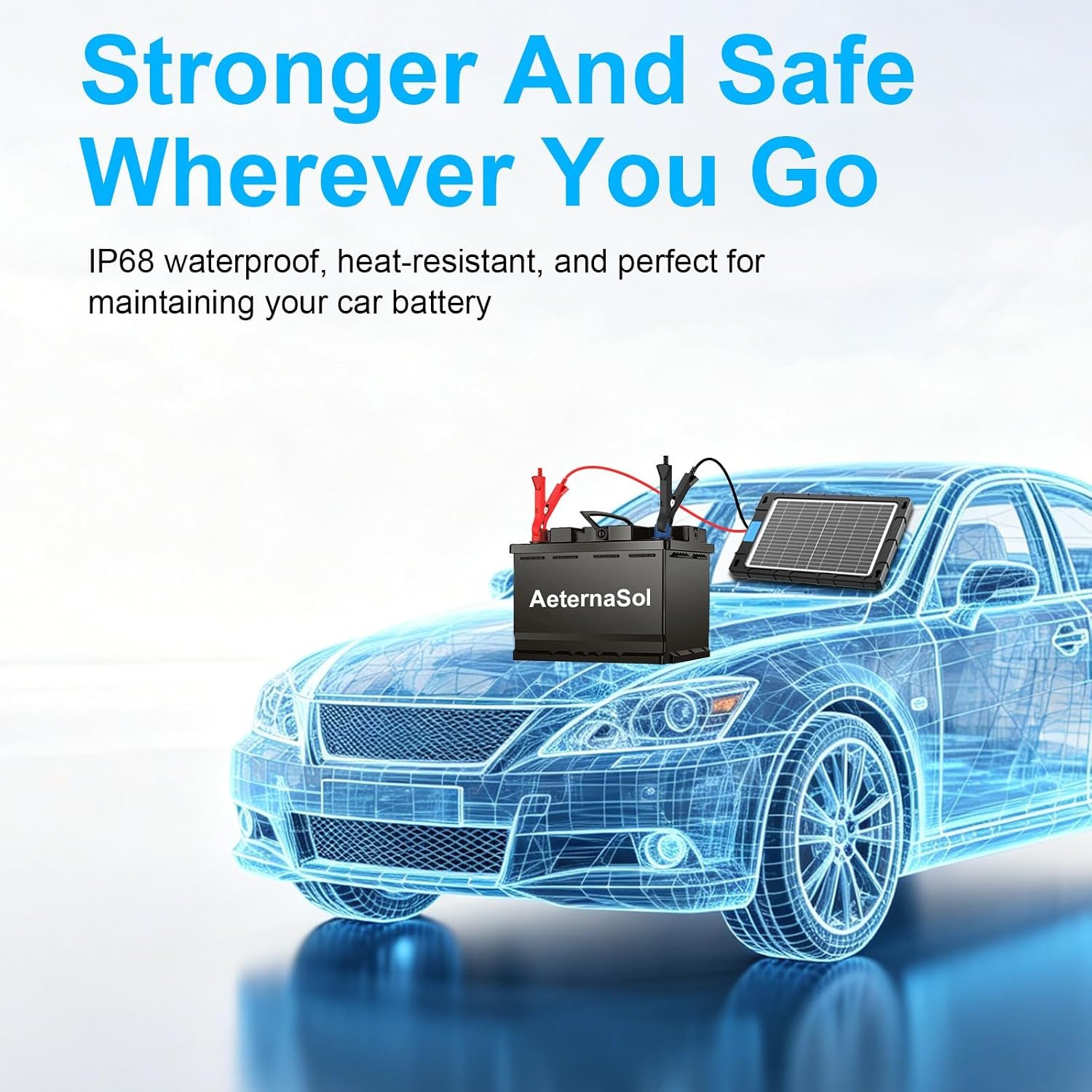 12V Solar Car Battery Charger 12W Waterproof Portable Solar Trickle Charger Maintainer with Smart PWM Controller for Car, Automotive, Motorcycle, Boat, Marine, RV,Trailer, Snowmobile, etc. | Portable Waterproof Solar Trickle Charger with Smart PWM Controller for Car,Motorcycle, Boat, Marine, RV, Trailer, Snowmobile - Image 6