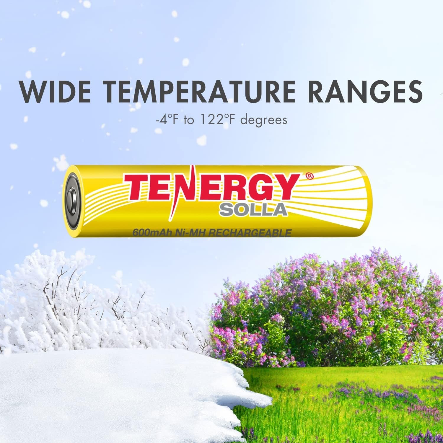 Tenergy Solla AAA Rechargeable NiMH Battery, 600mAh Solar Batteries for Outdoor Solar Lights, Patio Lights, Anti-Leak, 5+ Years Performance, 12 Pack, UL Certified - Image 3