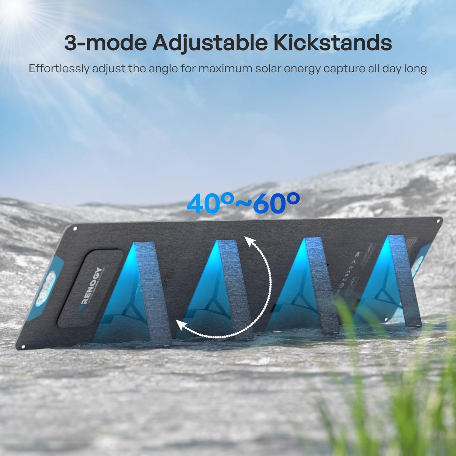 Renogy 200W Portable Solar Panel, IP65 Waterproof Foldable Solar Panel Power Backup, Solar Charger for Power Station RV Camping Off Grid | N-Type 200 Watt Foldable Solar Panel with Kickstand, Lightweight USB-A/Type-C Outputs, for Camping, RV, Blackout, Off-Grid - Image 9