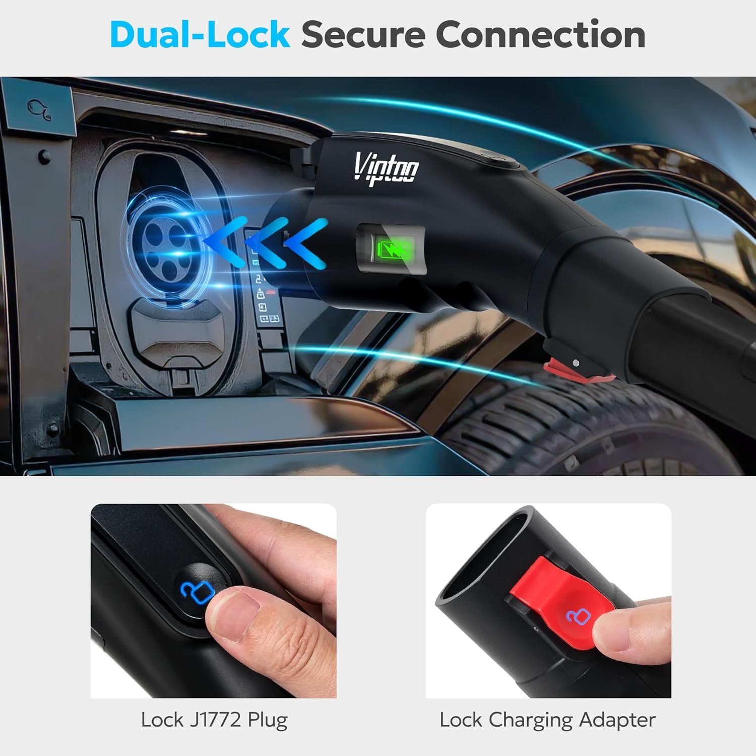 Tesla to J1772 Adapter, 60A 250V, Charging Status Display, UL 2252 Tested | For J1772 EVs; 60A/250V Level 2; Works with Tesla Mobile/Wall Connectors and Destination Chargers; Dual lock; SGS Tested - Image 5