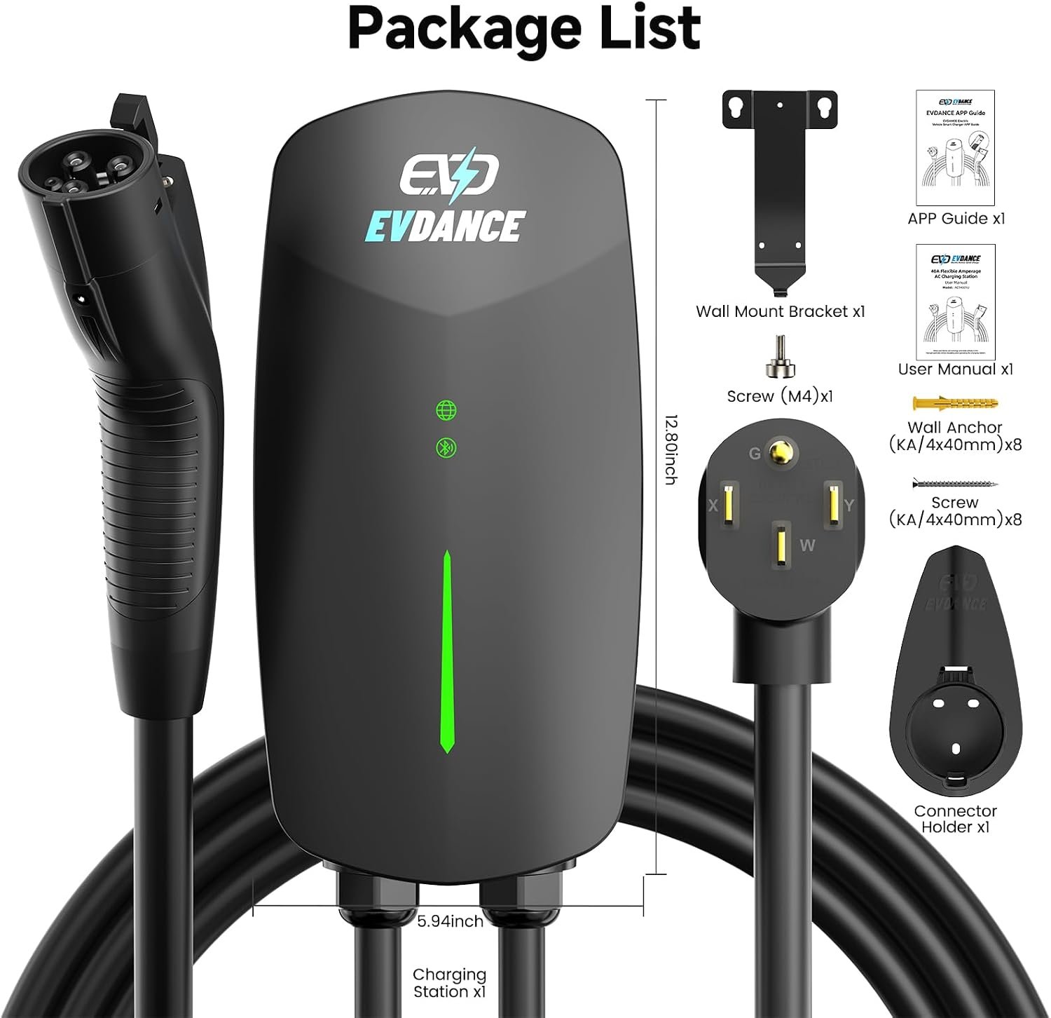 EVDANCE Level 2 EV Charger 40A 9.6kW 240V Smart WiFi Home Charging Station, NEMA 14-50 Plug & 25ft Cable, IP65 Charger for EVs (Tesla with Adapter) - Image 8
