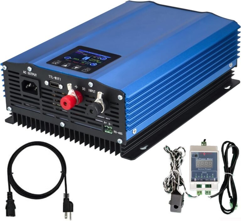 TINGEN 1200W Grid Tie Inverter, Pure Sine Wave | DC 55-90V to AC 90-140V, LCD Display, MPPT Solar Power, For 48V Battery