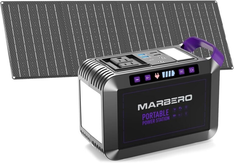 MARBERO 172Wh Solar Generator with Panels Included Solar Panel Kit 40W | Solar Powered Generator 270W Surge Portable Power Station with 8 Output Ports for Camping Outdoor Fishing Home Emergency CPAP