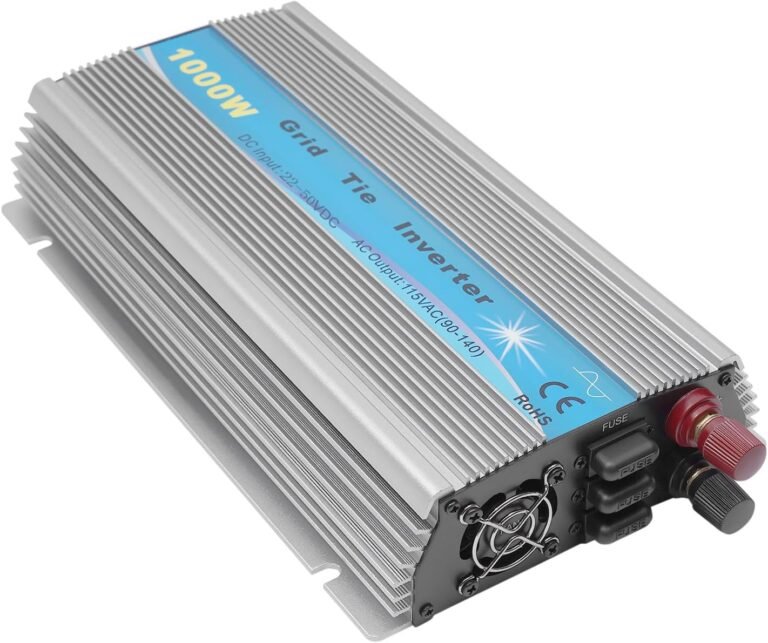 1000W Solar Grid Tie Inverter, MPPT Pure Sine Wave, Solar Powered Reversing Converter, High Efficiency, 22-50VDC Input AC90-140V Output for 36V Solar Panel/Battery