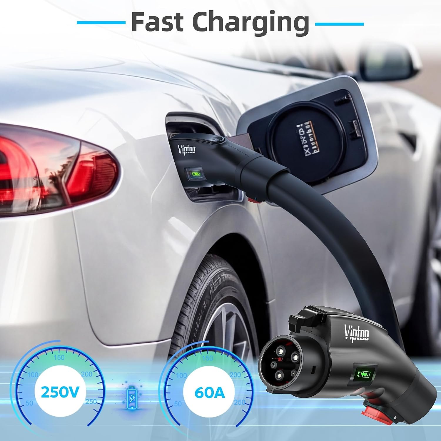 Tesla to J1772 Adapter, 60A 250V, Charging Status Display, UL 2252 Tested | For J1772 EVs; 60A/250V Level 2; Works with Tesla Mobile/Wall Connectors and Destination Chargers; Dual lock; SGS Tested - Image 7